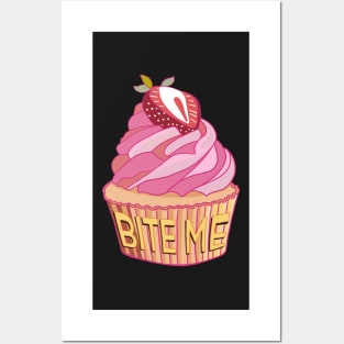 Pink Bite Me Cup Cake Posters and Art